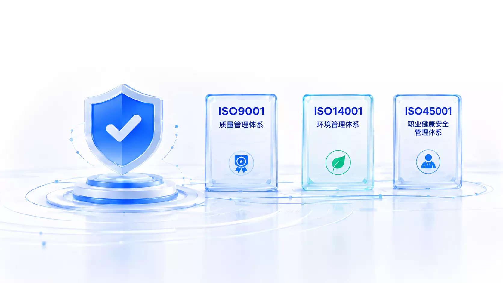 ISO9001、ISO14001、ISO45001体系认证示意图